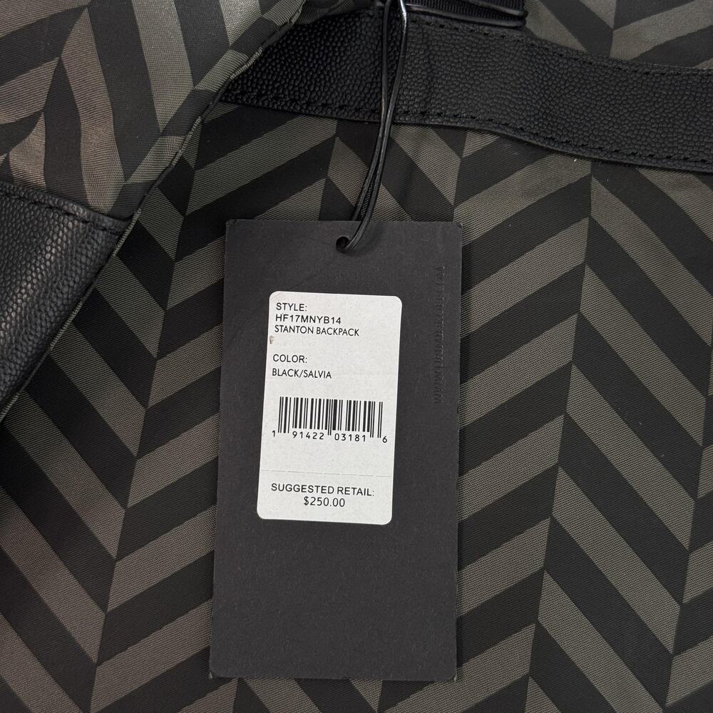 Uri Minkoff Stanton Backpack Laptop Bag Chevron Nylon Black Travel School NEW - Picture 3 of 16